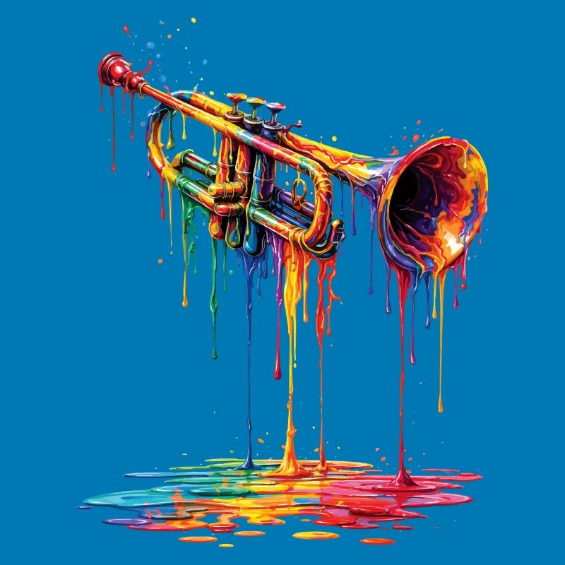 Trumpet mit tropfender Farbe