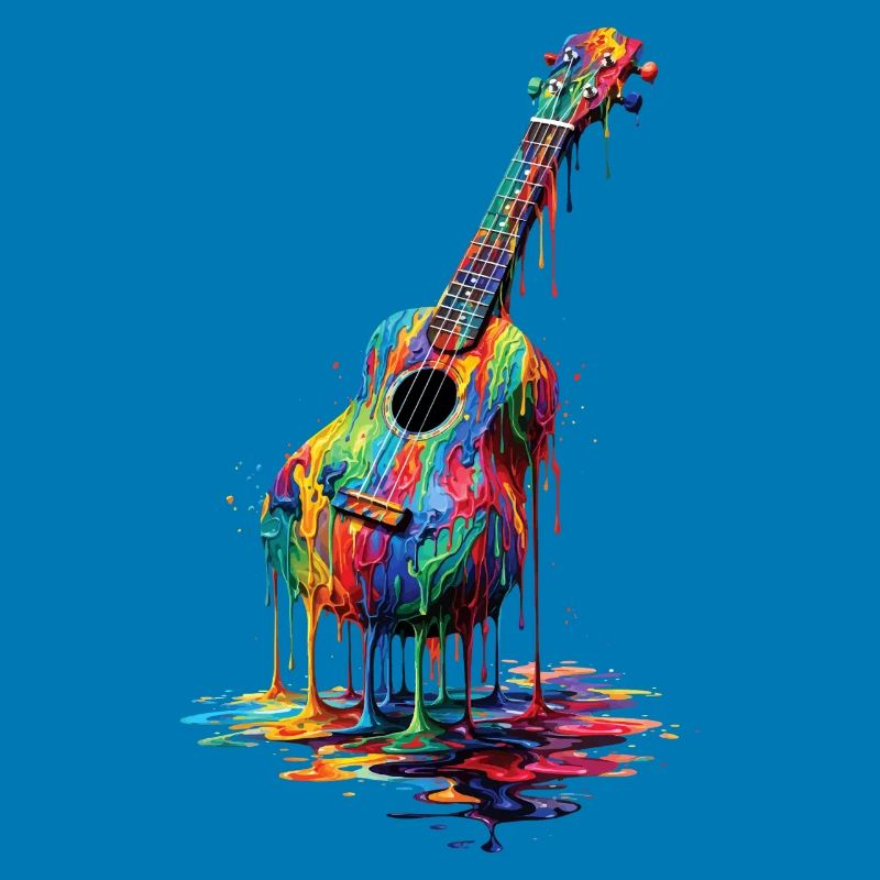Ukulele mit tropfender Farbe