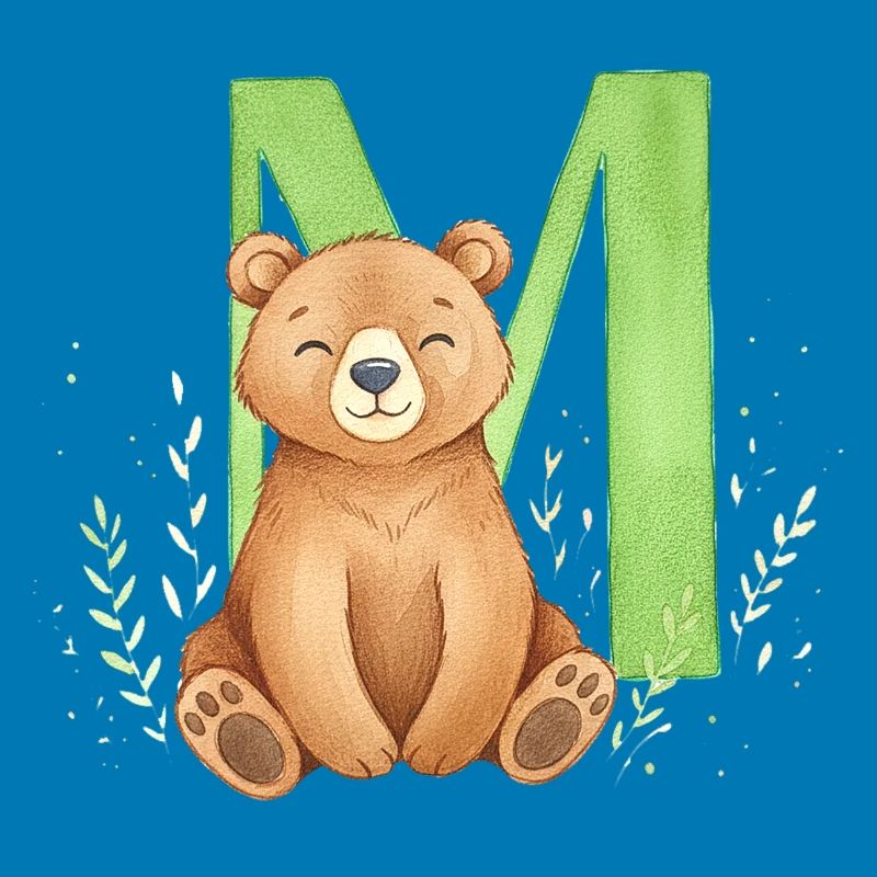 Ours devant le vert M – style aquarelle
