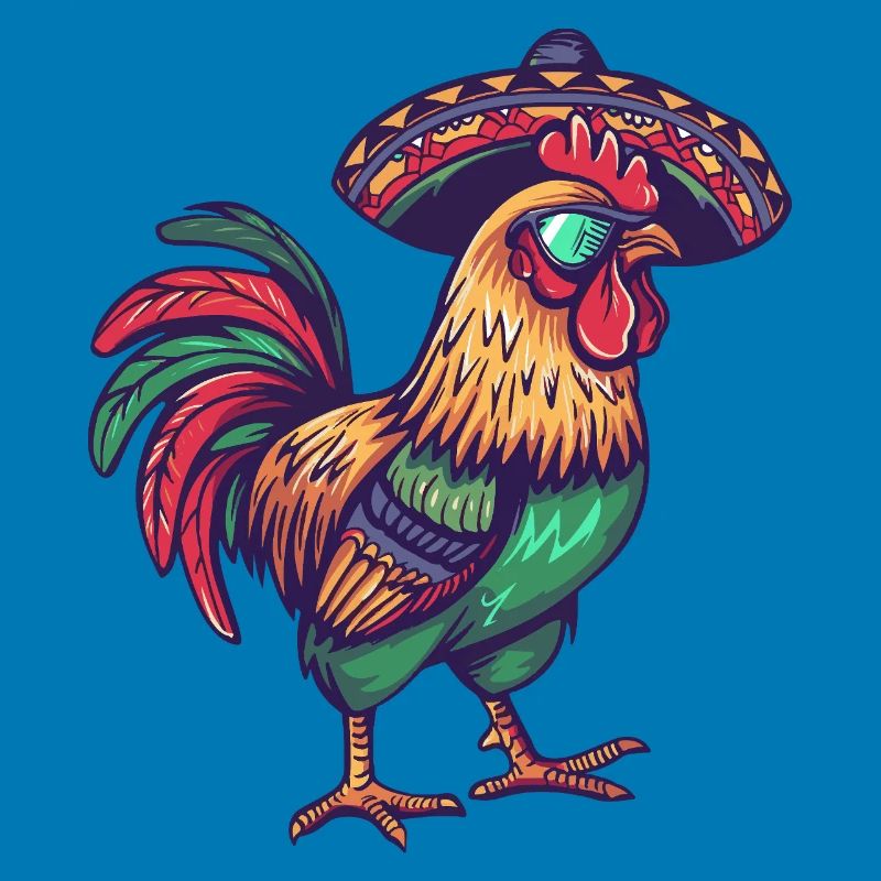 Rooster Comic Funny Sombrero