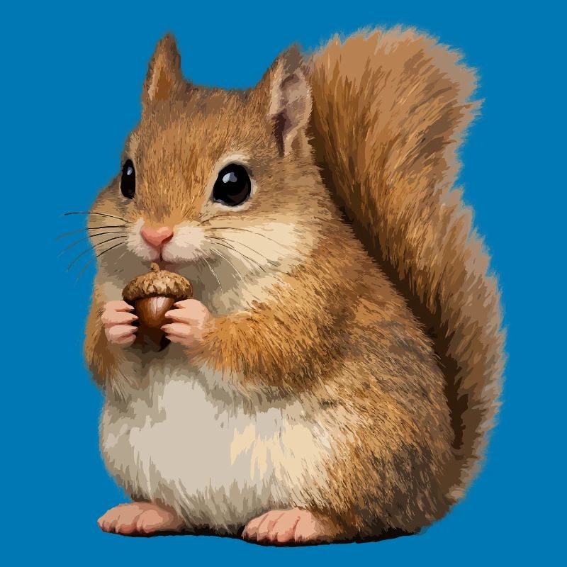 Eichhörnchen mit Eichel