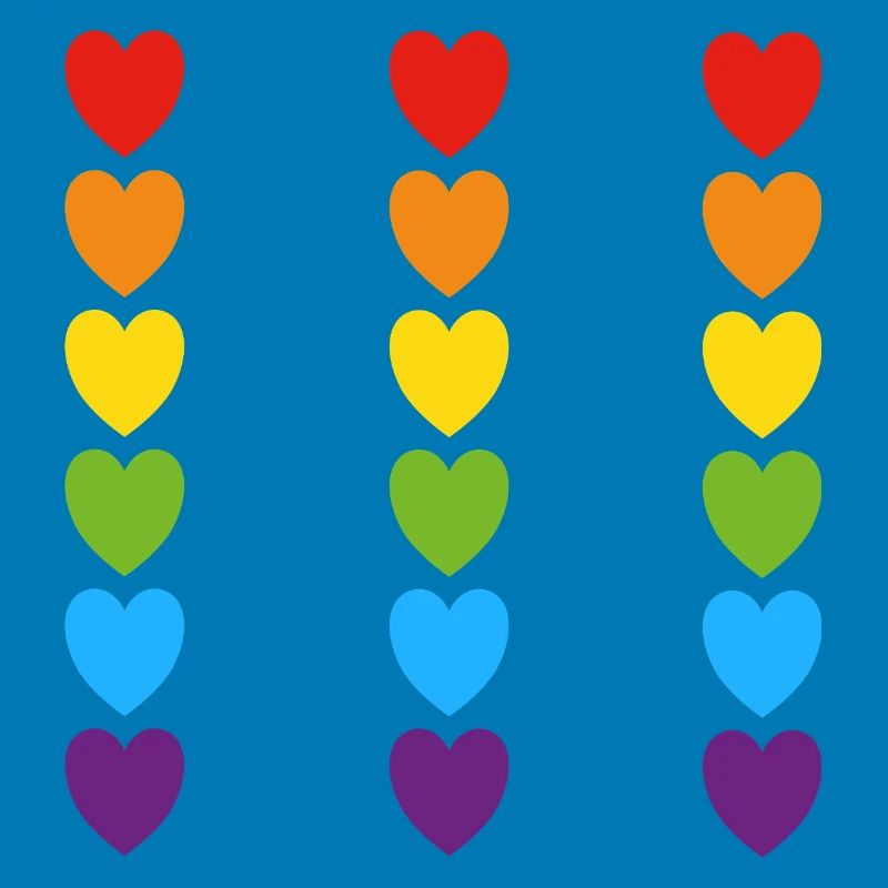 Pride Rainbow Hearts