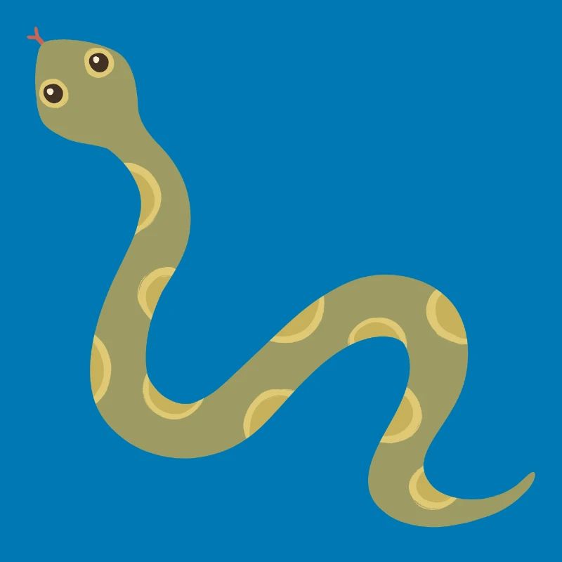 Olive Patterned Snake Illustration