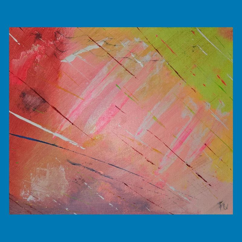 Neon Diagonal Stripe Abstract