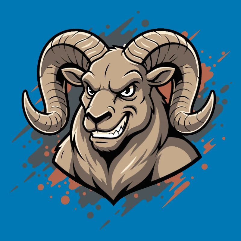 Aggressive Ram Maskot
