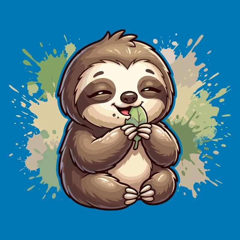 Sloth with leaf cuddles