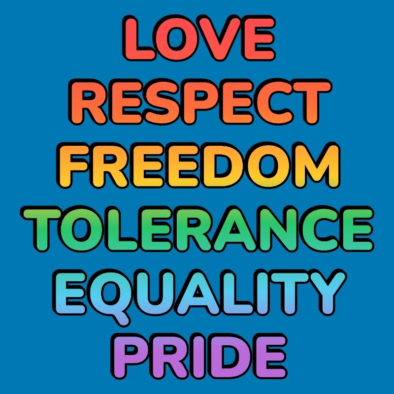Pride Values Rainbow Text