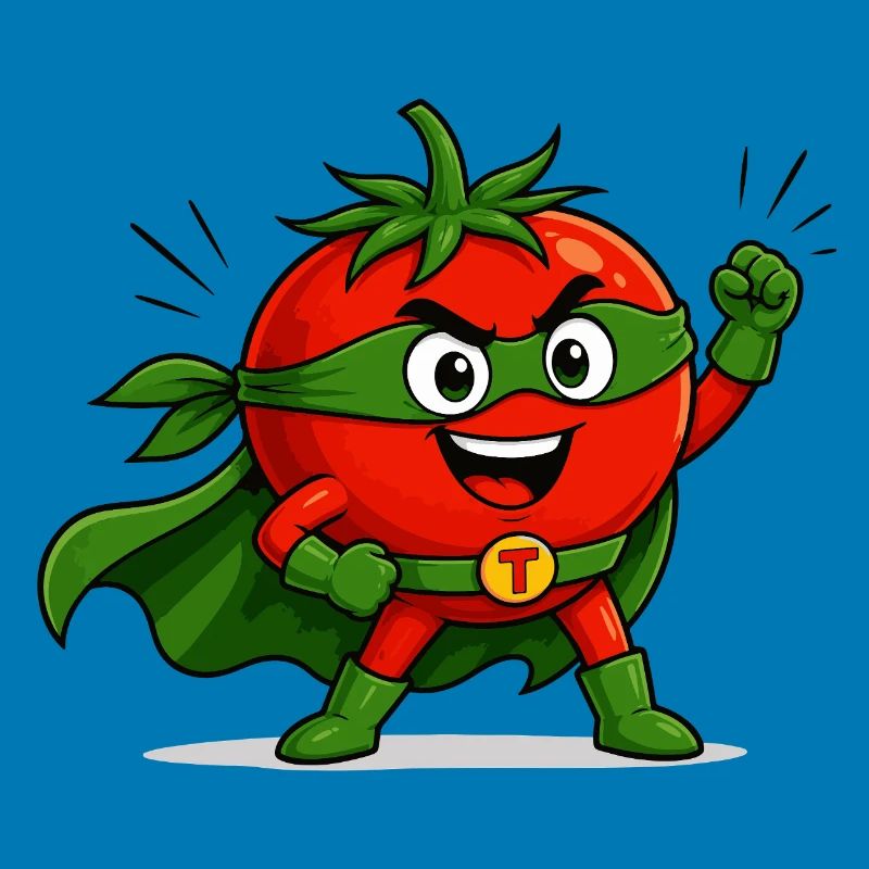 Tomate Superheld Comic Motiv