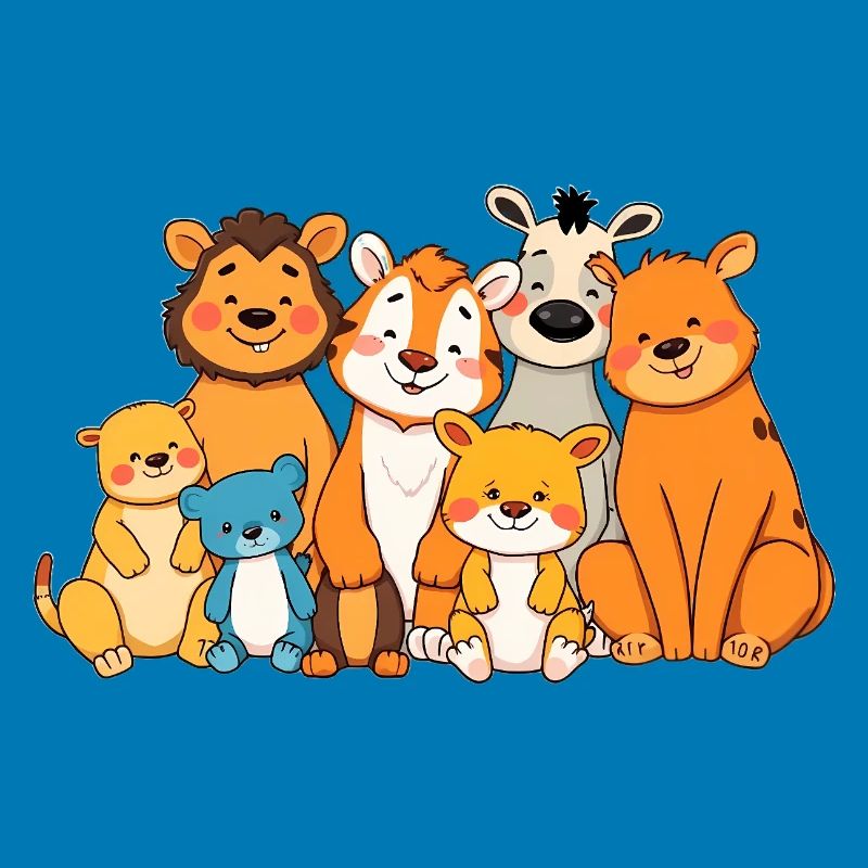 Playful Animal Family Comic Design