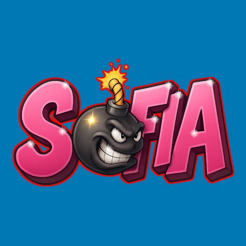 Sofia Graffiti Name Bomb Graffité 3D