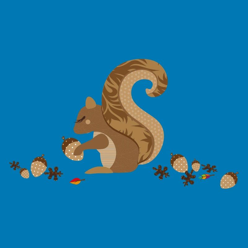 Ein Eichhörnchen mit einer Eichel
