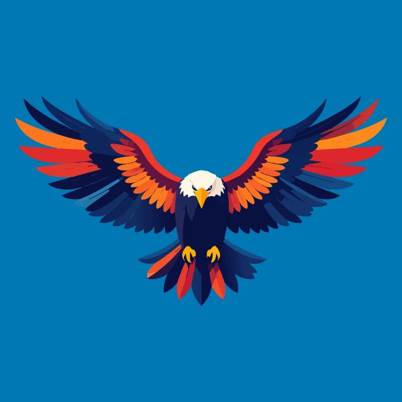 Colorful Eagle Flight Eagle Outstretched Wings Motif