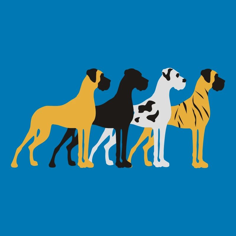 Four basic colors Great Dane