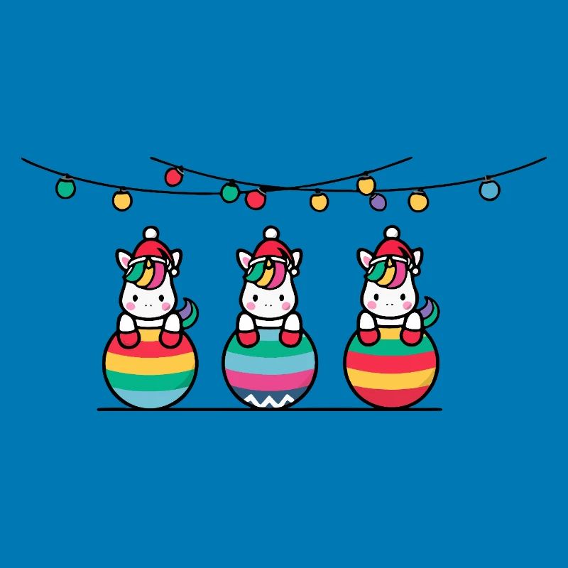 3 Einhörner Weihnachtskugeln Freunde