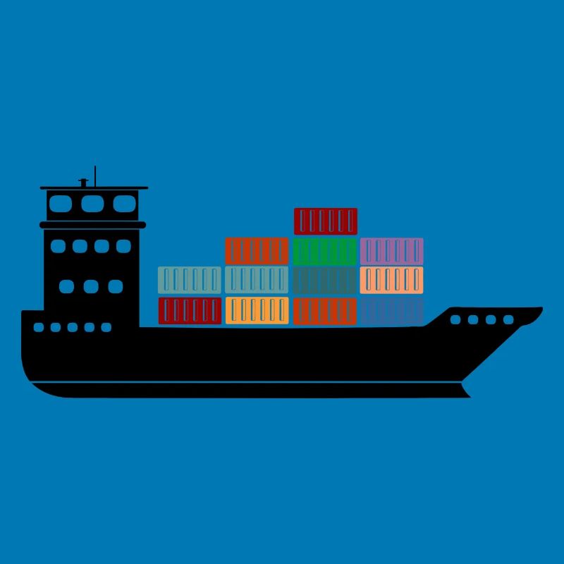 Seecontainerschiff oder Boot mit Containern