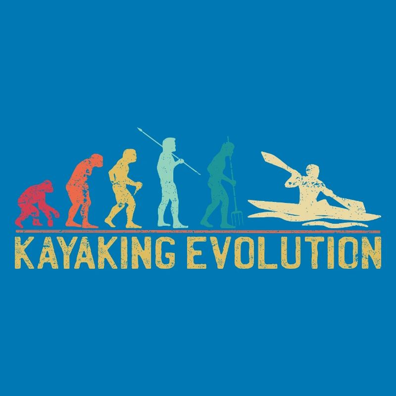 Kayaking Evolution Illustration