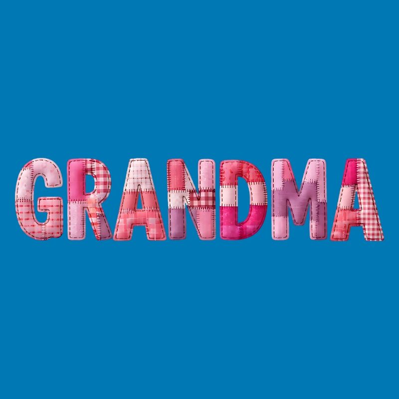 Grandmother Pink Plaid Letters Patchwork