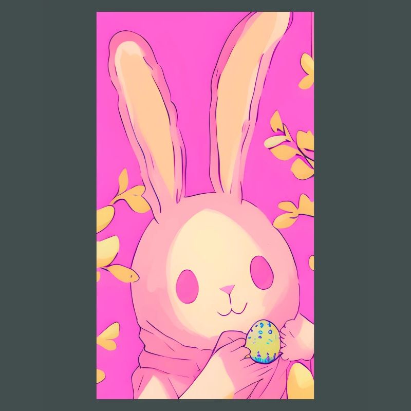 Pastel Easter Bunny Pink Easter Egg