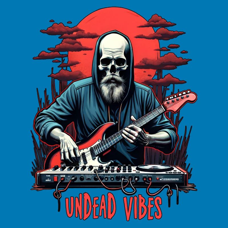 UNDEAD VIBES, Undead Skeleton with a Guitar