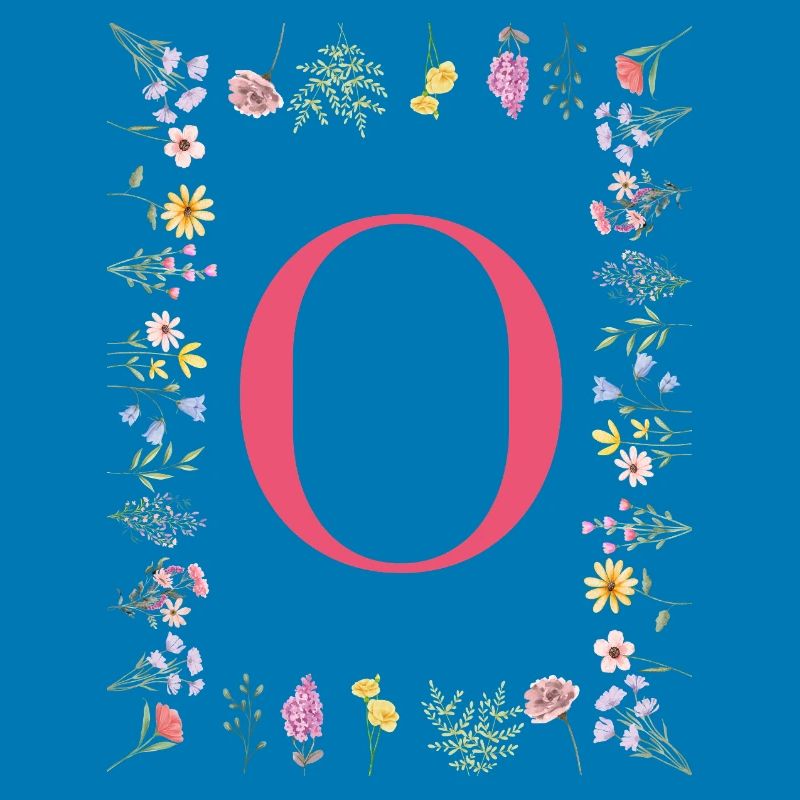 Florale Initialen "O", Buchstaben Monogramm 