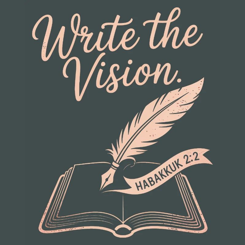 Write the Vision - Feather & Open Book