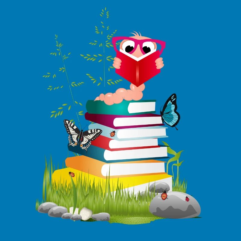 Knowledge-thirsty bookworm while reading a book