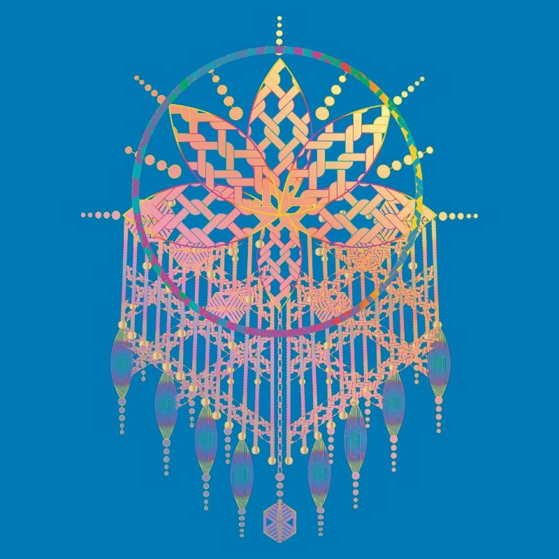 Macramé pendant with ornate knot patterns
