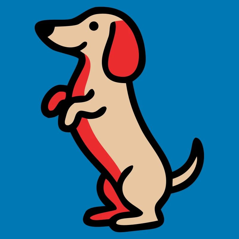 Süßer Dackel Hund Männchen Comic