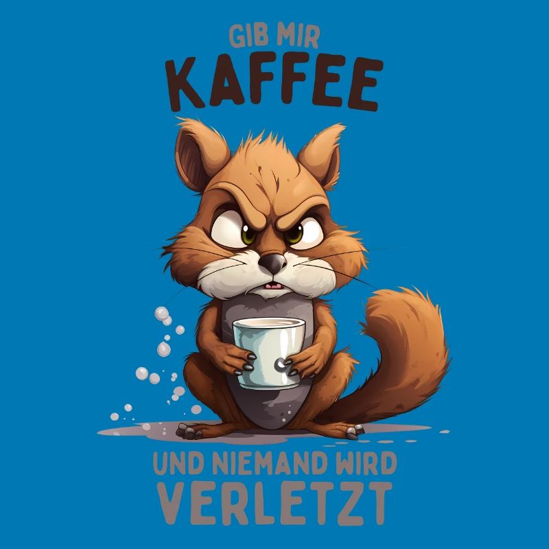 Wütendes Eichhörnchen mit Kaffee