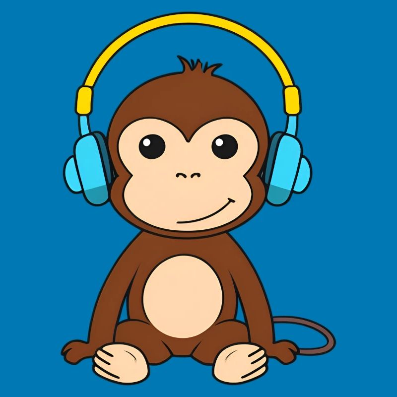 Singe mignon avec conception de casque
