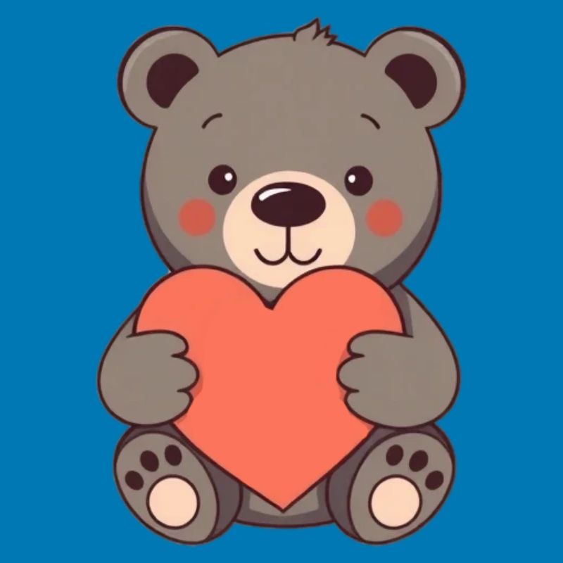 Bär mit rotem Herz Geschenk Mutter Muttertag