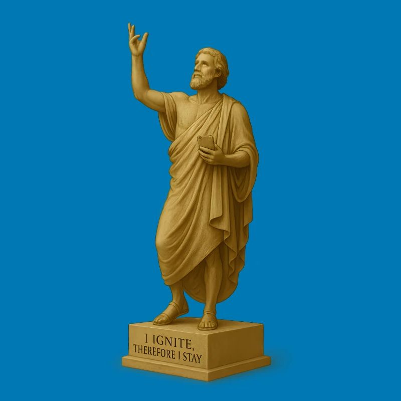 Religious sculpture with message