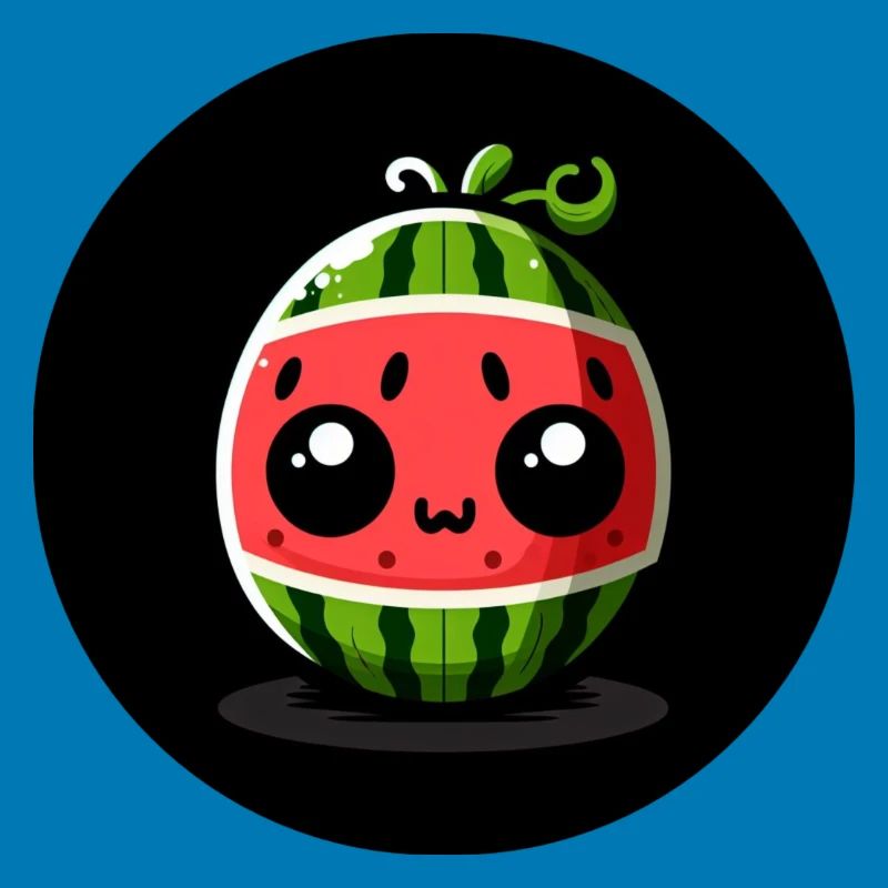 Pastèque avec de grands yeux dans un style comique