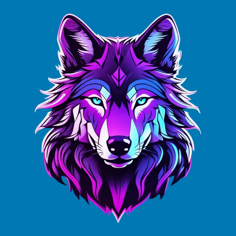 Wolf in Neonfarben