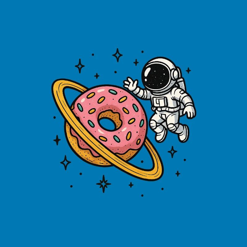 Astronaute de l’espace avec Donut Planet