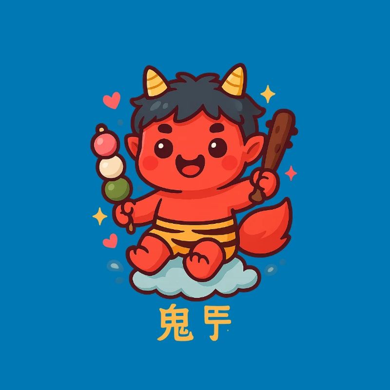 Oni doux avec dango et bâton