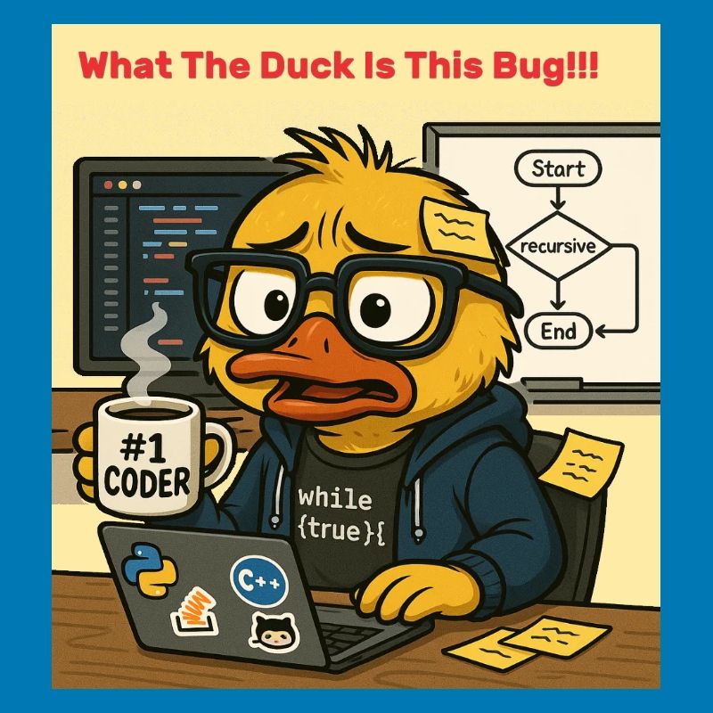 Funny Coding Duck Illustration
