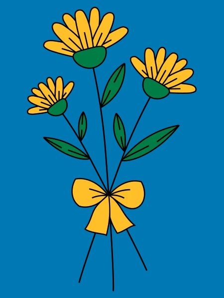 Blumenstrauss dreifarbig