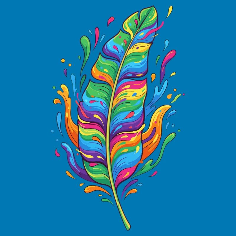Regenbogenfeder Farbexplosion
