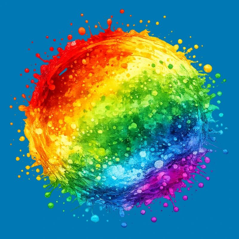 Regenbogenfarbene Farbspritzer Explosion