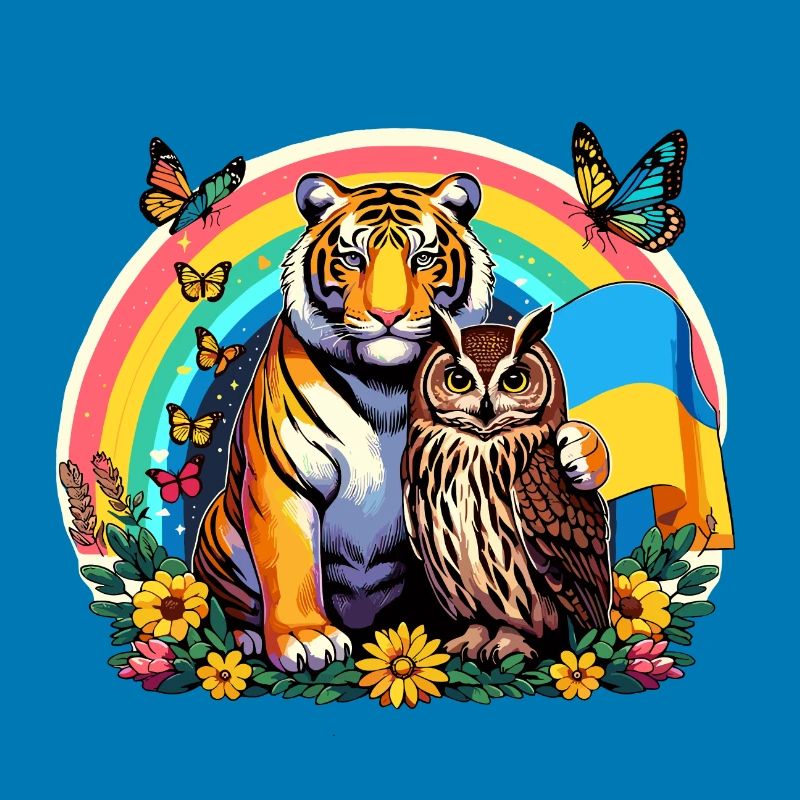 Tiger Eule Regenbogen
