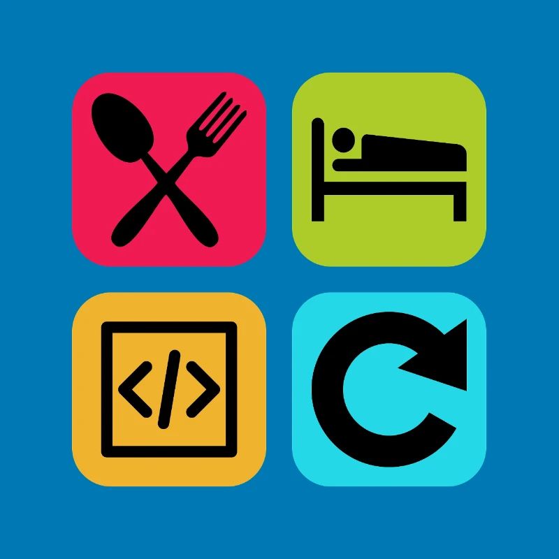 Eat Sleep Code Repeat Funny Quote Dev