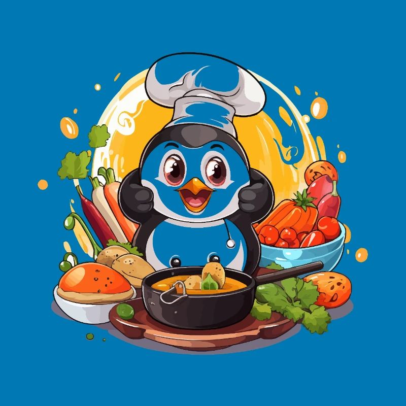 Kitchen Penguin Culinary Art