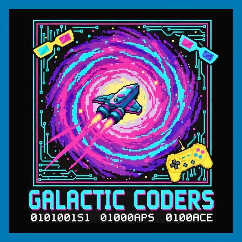 Galactic Coders Neon Pixel