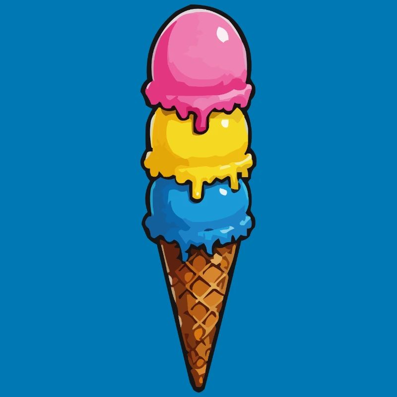 Dreifarbene Eiscreme Pyramide