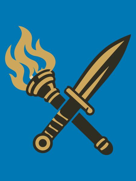 Schwert Fackel Wappen Logo
