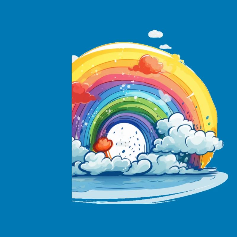Rainbow with clouds