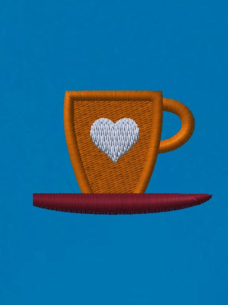 Kaffeetasse bestickt