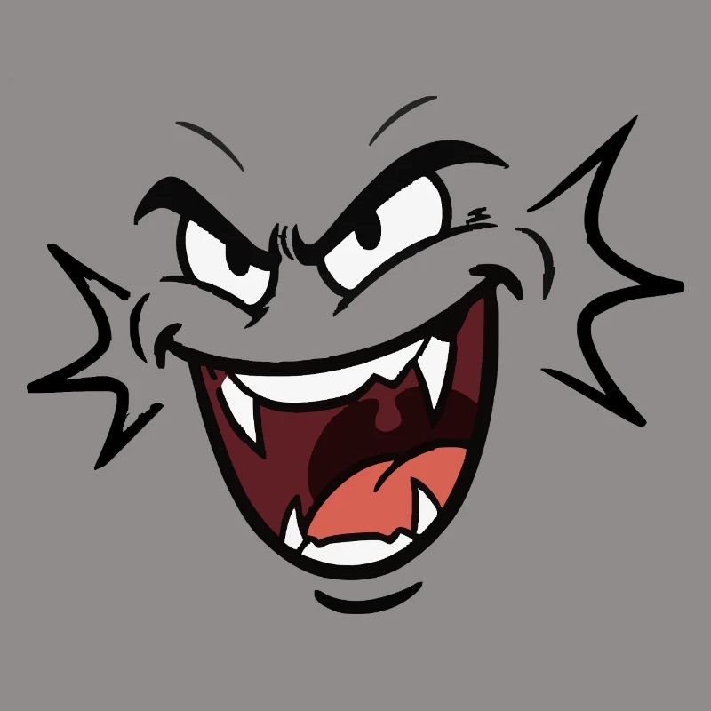 Funny vampire face laughing pattern comic