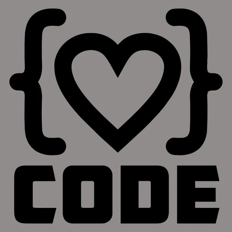 Heart programmer code logo with text CODE
